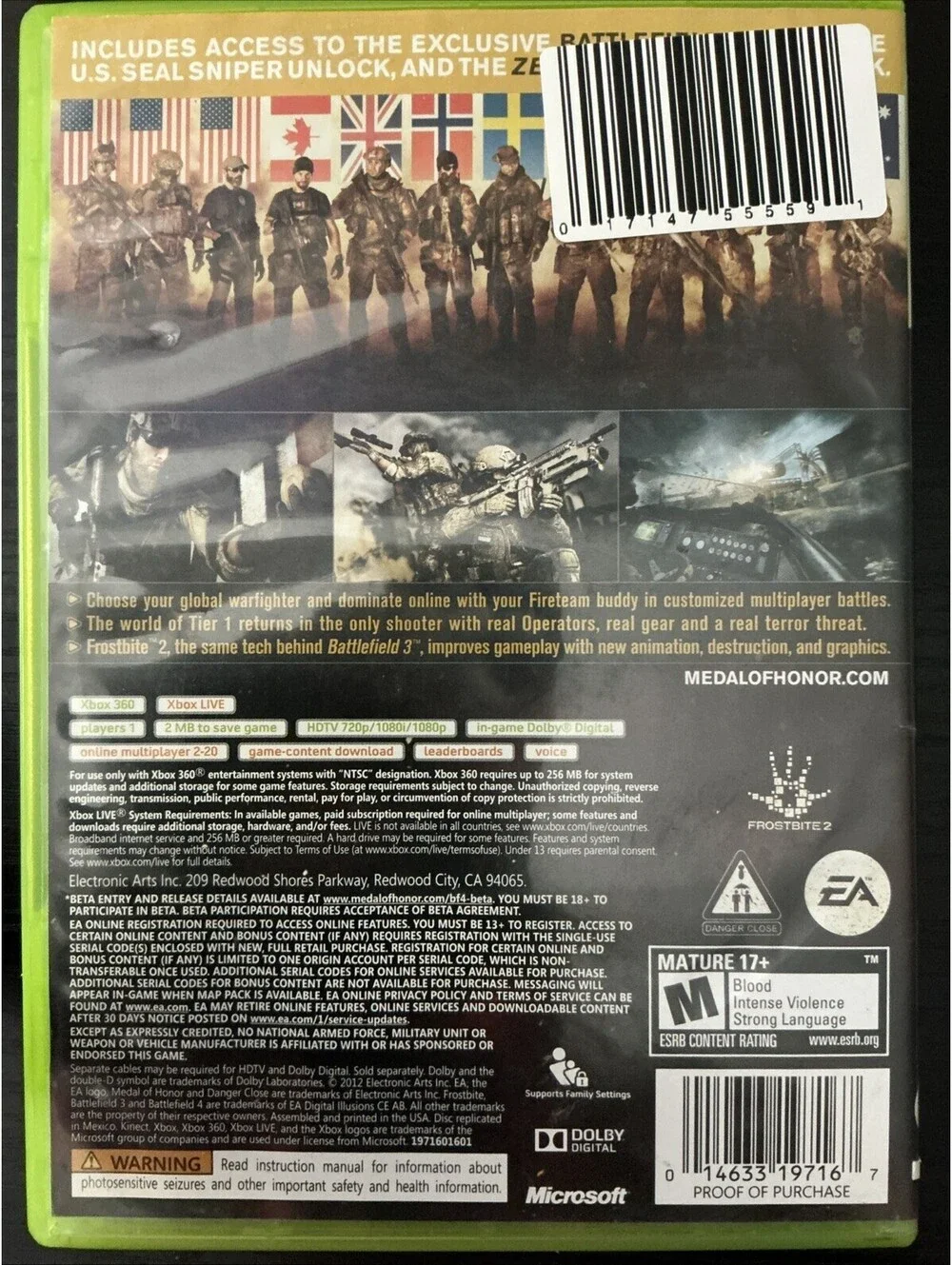 Medal of Honor: Warfighter -- Limited Edition (Microsoft Xbox 360) - CIB - Teste